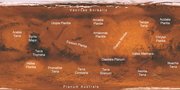 Übersichtskarte des Mars mit den größten Regionen