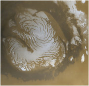 Die Nordpolregion aufgenommen von Mars Global Surveyor