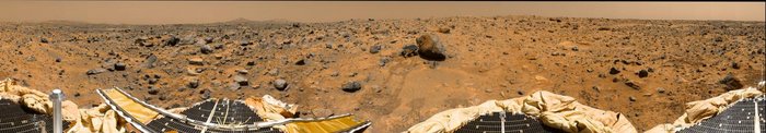 Panoramabild des Mars, aufgenommen von der Sonde Pathfinder